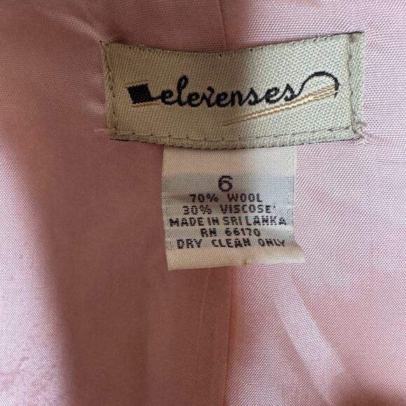 Elevenses Pink Tweed Blazer Back Bow Contrast Stitching Elle Woods Office Siren - Picture 2 of 10